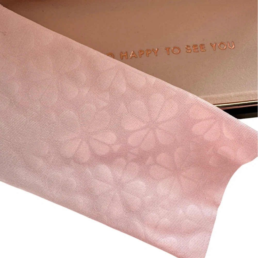 Kate Spade Pink and Green Hard Sunglasses Case with Cleaning Cloth